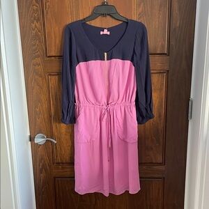 Lilly Pulitzer Navy Dress with Pink Label